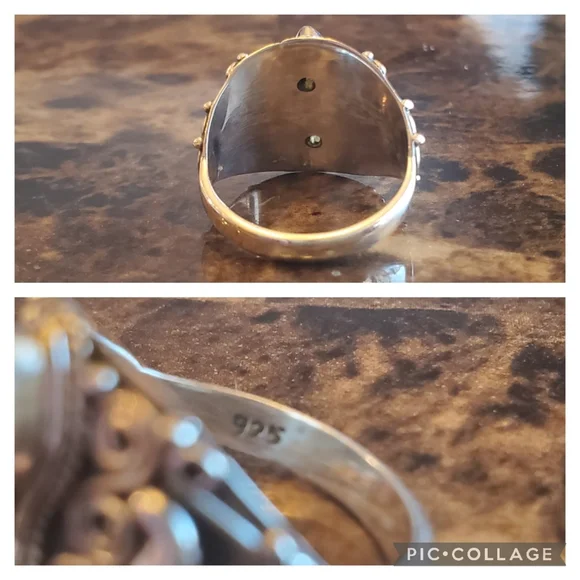 Genuine 2ct Peridot Ring Size 7.5 - Picture 6 of 8